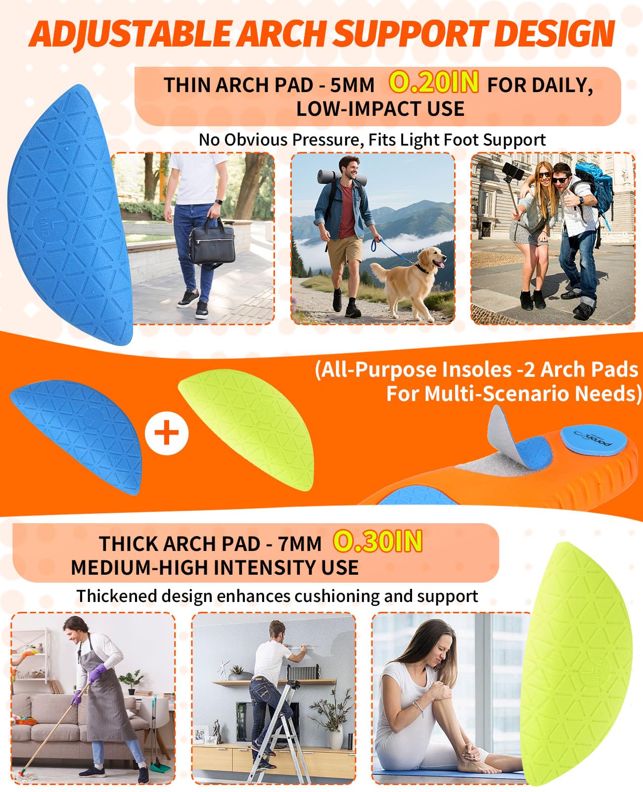 NICEUS high-arch design supports proper alignment during walks.