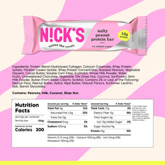N!CK'S bar close up shows crunchy peanuts and caramel inside