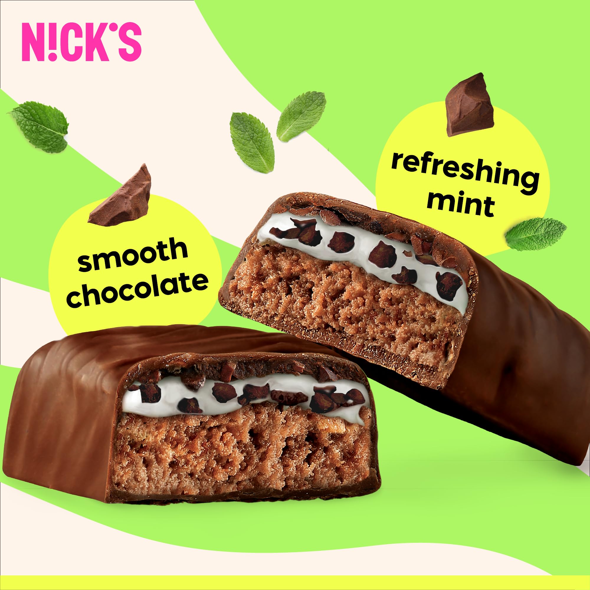 Nick’s Mint Chocolate Bar keto-low-carb claim image reinforces 4g net carbs.