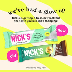 Nick’s Mint Chocolate Bar texture closeup showcases creamy texture and peanut butter flavor.