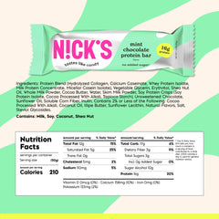 Nick’s Mint Chocolate Bar wrap closeup highlights fresh packaging for keto-friendly snacking.