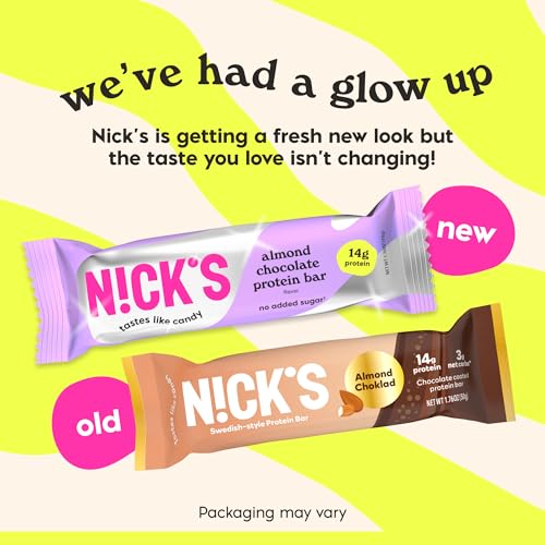 Nick's Protein Bars Chocolate ingredients reveal low net carbs and no added sugar.