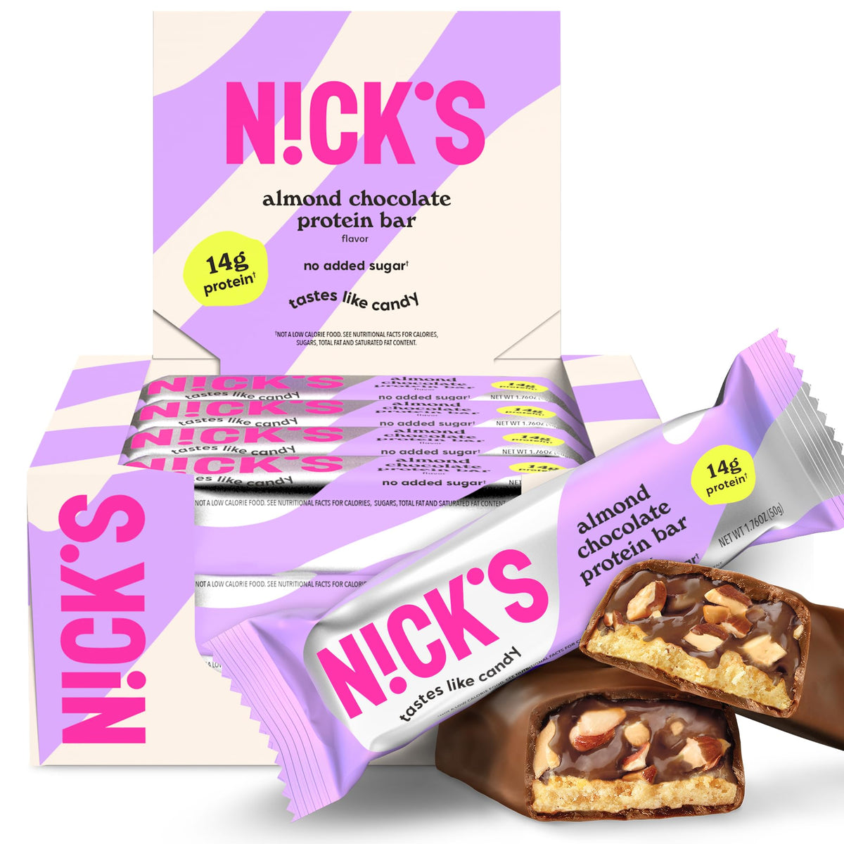 Nick's Protein Bars Chocolate pack shot for easy gym-day snacking and on-the-go energy.