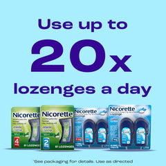 Nicorette Ice Mint lozenge coating close-up shows smooth outer shell