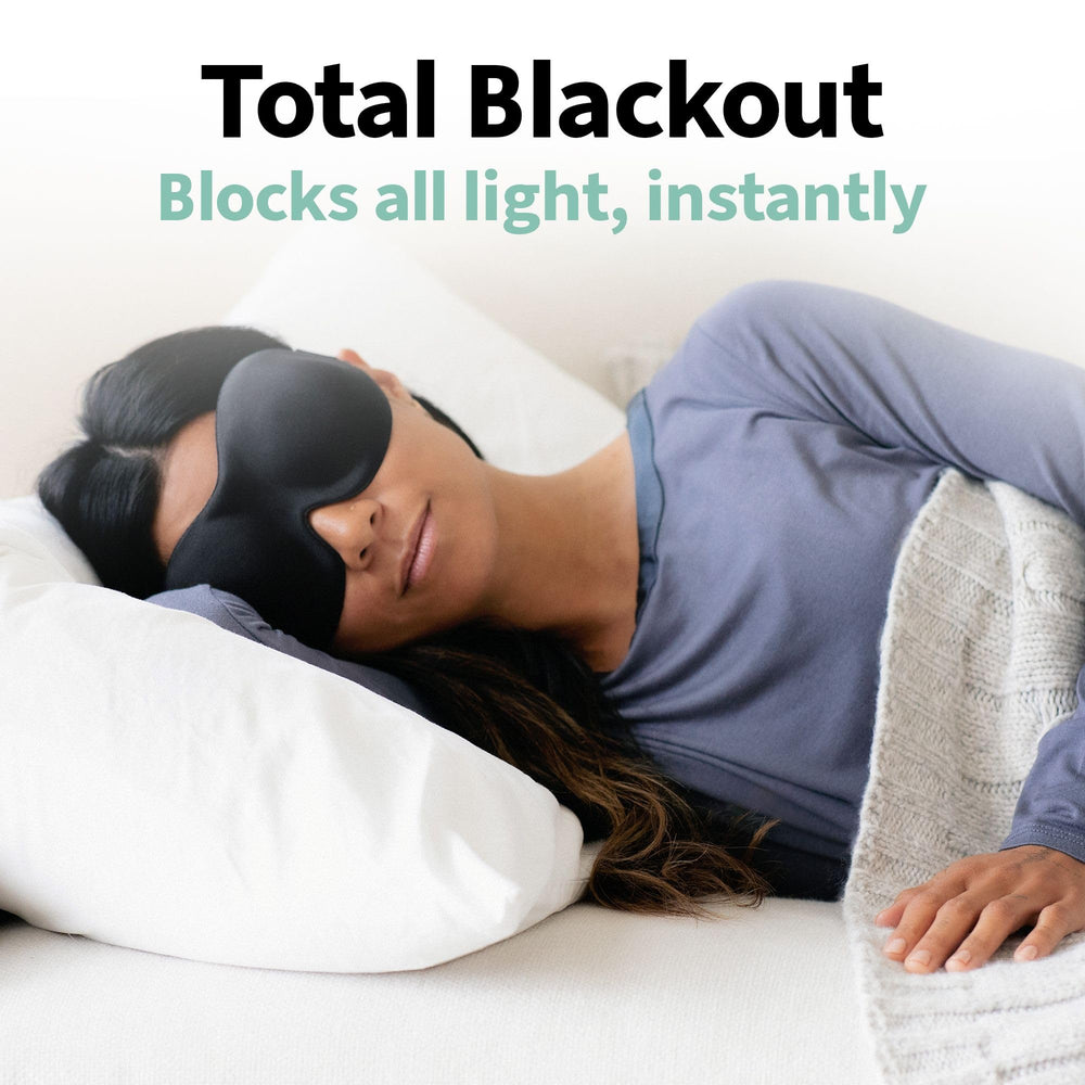 Nidra lightweight mask with adjustable strap stays secure for side to back sleepers