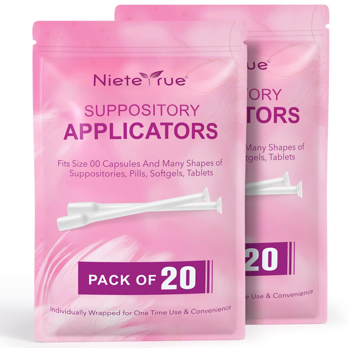 Nieteyrue disposable vaginal applicators, individually wrapped for clean, convenient use.