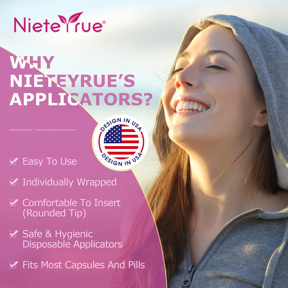 Nieteyrue hygienic applicators come sealed for easy handling before insertion.