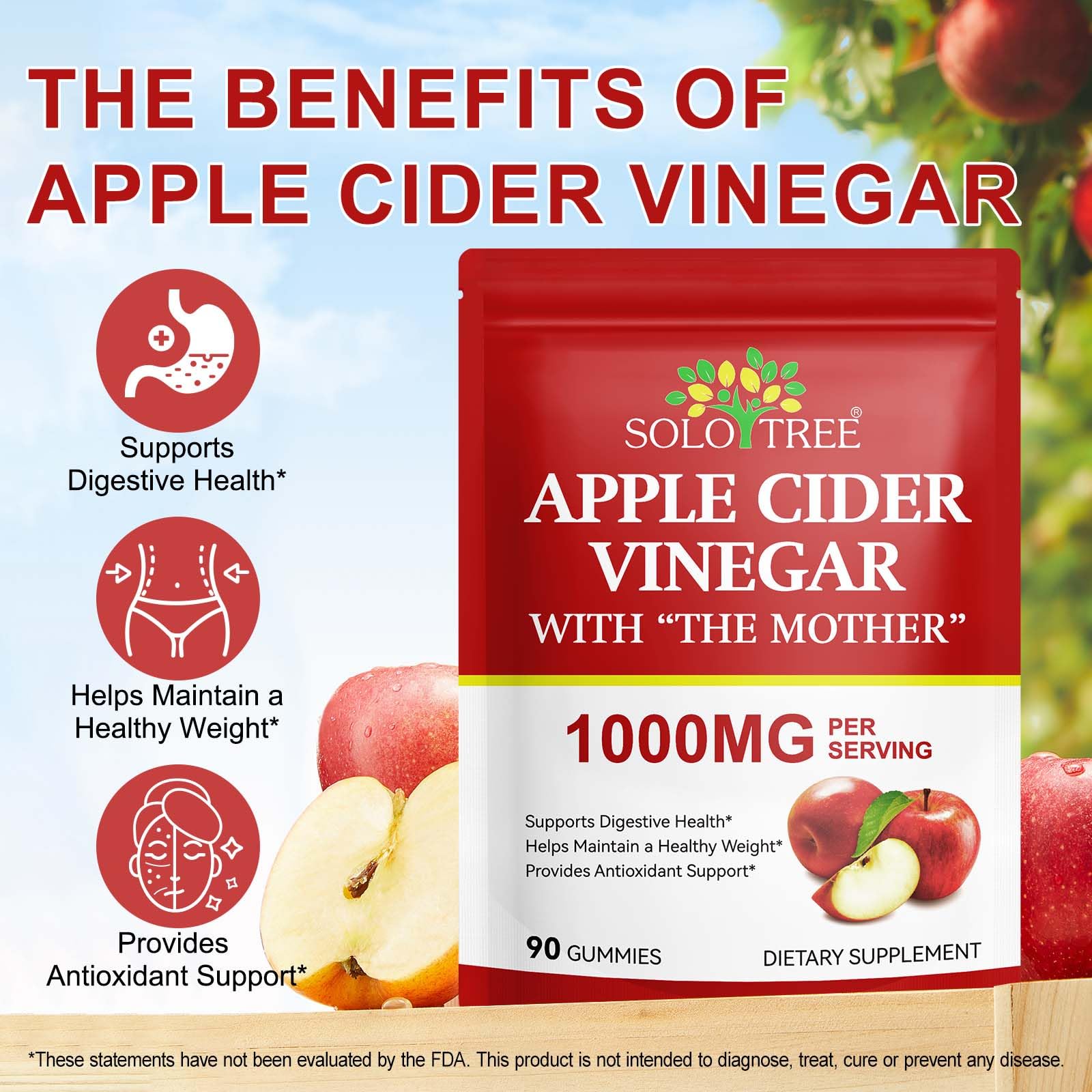 NIFEISHI ACV Gummies ingredients panel—B vitamins and beet root boost.