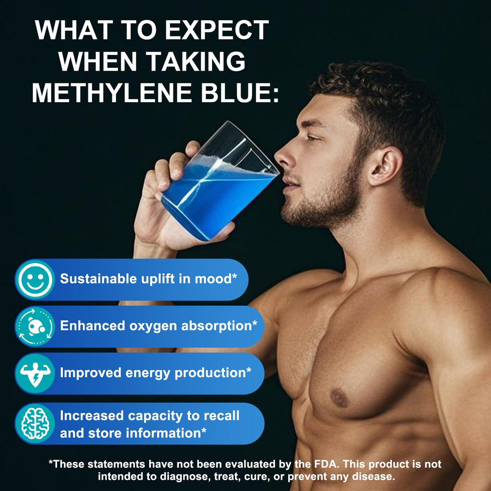 NIFEISHI Methylene Blue Drops amber bottle protects potency through light exposure.