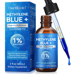 NIFEISHI Methylene Blue Drops bottle with pour, supporting daily cognitive focus.