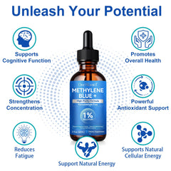 NIFEISHI Methylene Blue Drops purity seal highlights third-party testing.