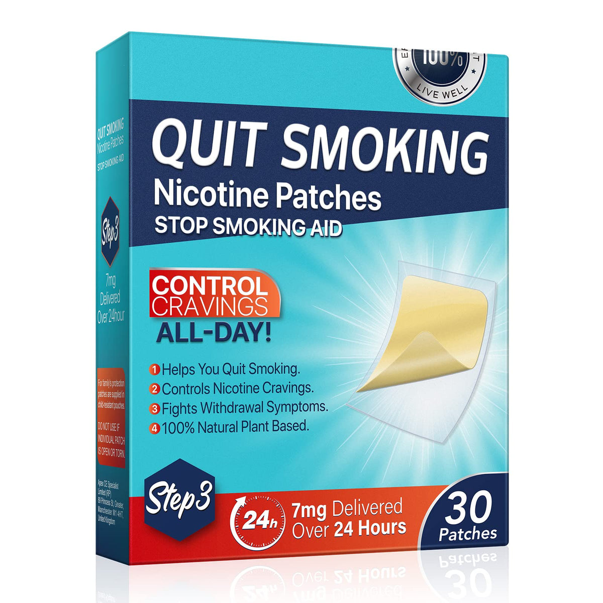 NIFEISHI Quit Patch Step 1 21mg applied for steady nicotine reduction.