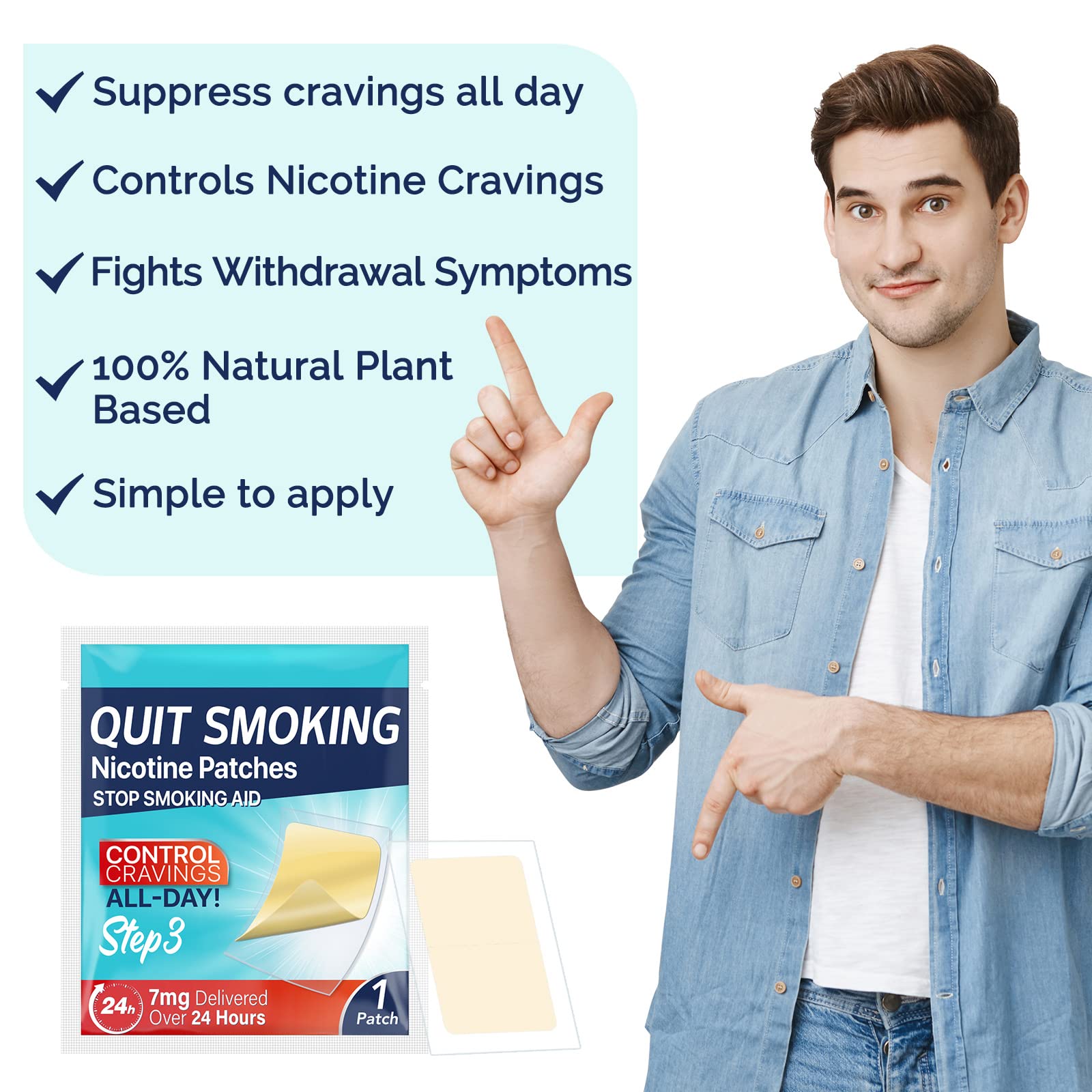 NIFEISHI Quit Patch Step 2 14mg easing cravings for continued progress.