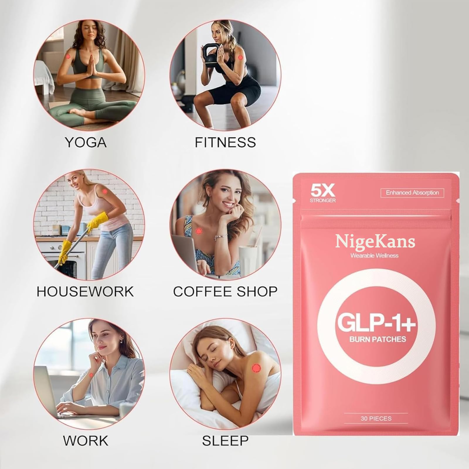 NigeKans GLP-1 patches removal shown with water or oil