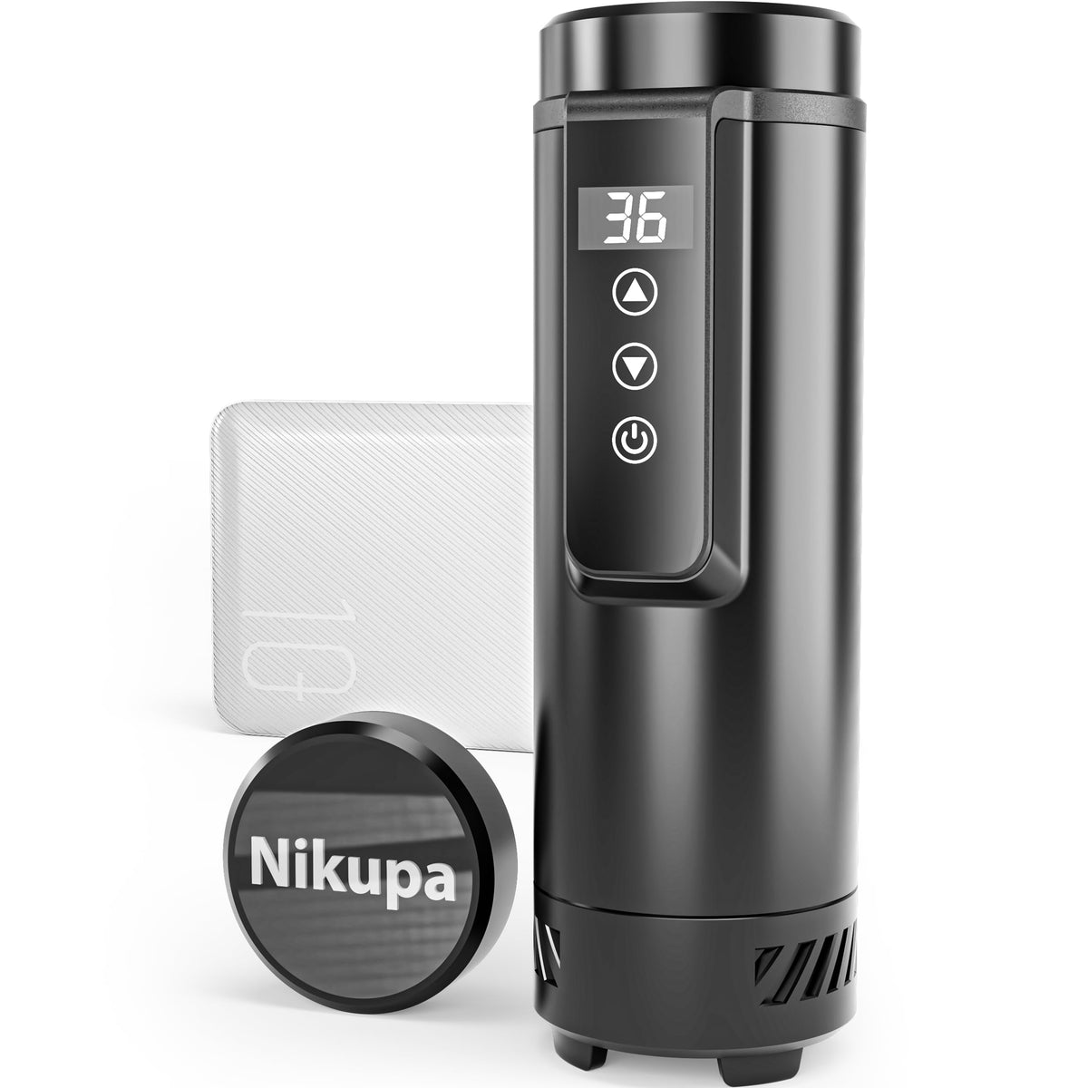 Nikupa insulin cooler front view; compact travel case for secure insulin storage on the go.