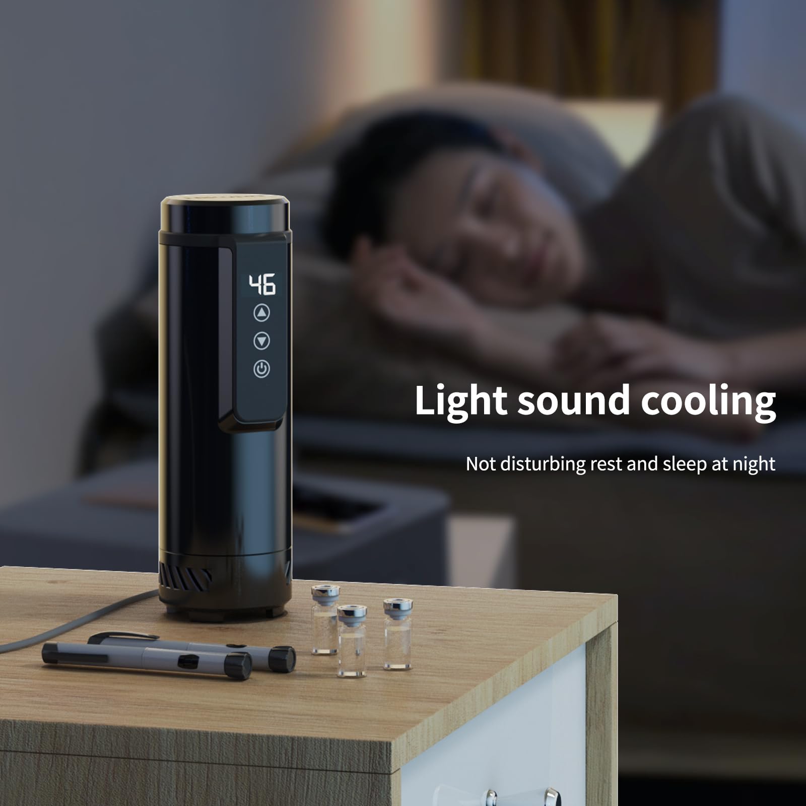 Nikupa temperature display on cooler; real-time readout helps monitor safe storage.