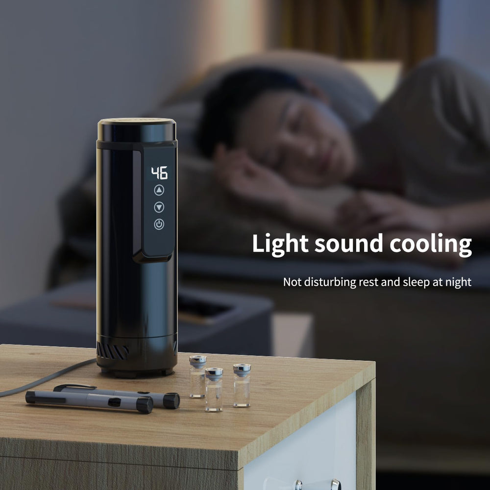 Nikupa temperature display on cooler; real-time readout helps monitor safe storage.