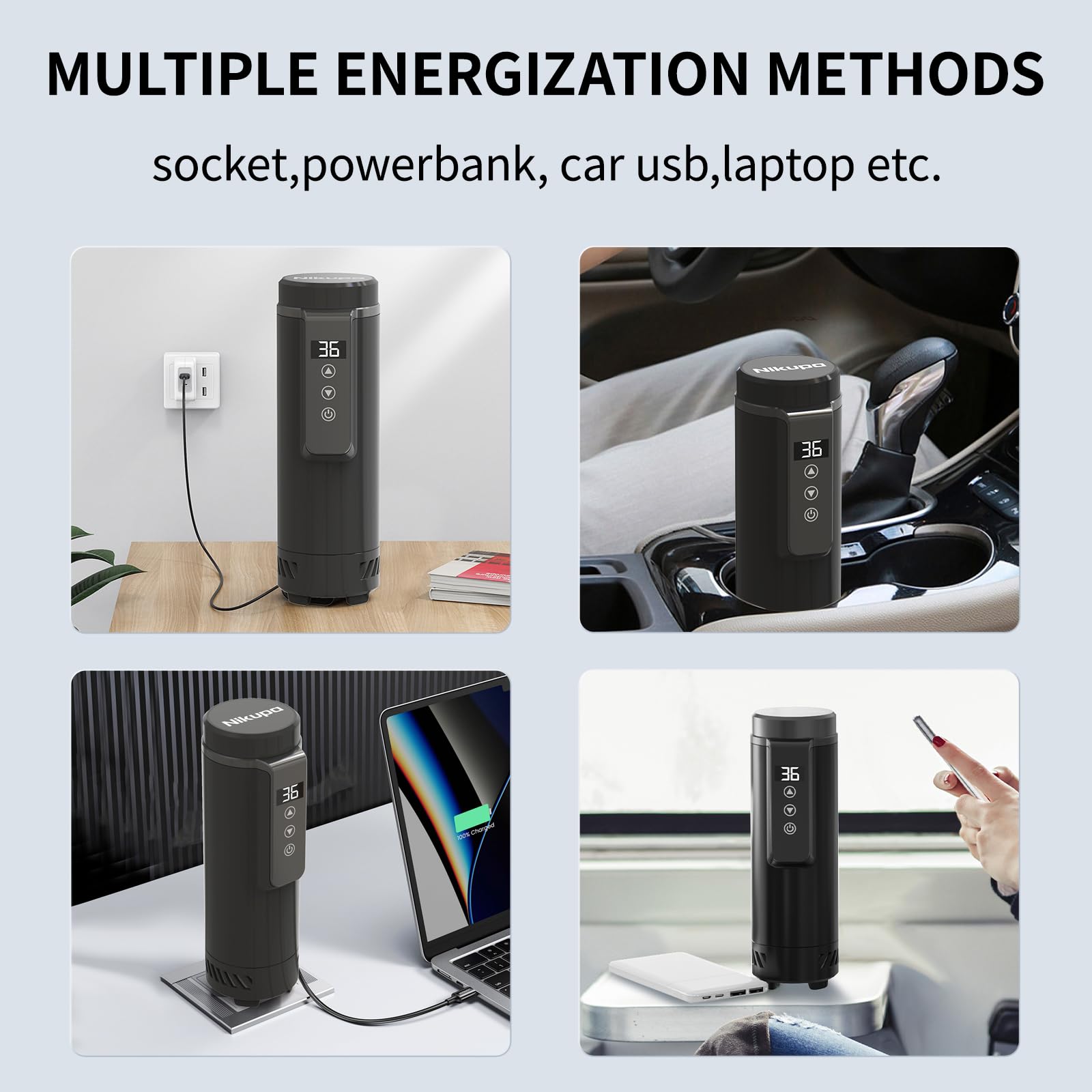 Nikupa USB compatibility; car, plane, and train use for continuous refrigeration.