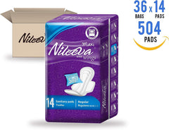 Nileeva Care Maxi pads with wings use an anti-leak core for reliable dryness.