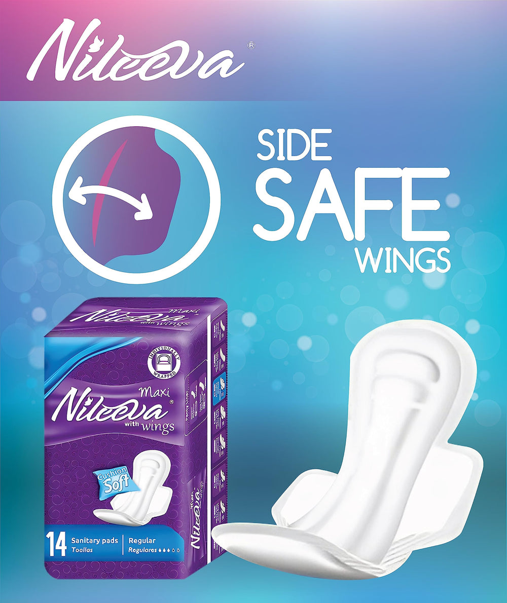 Nileeva Care Maxi pads use a soft touch layer for gentle skin contact.