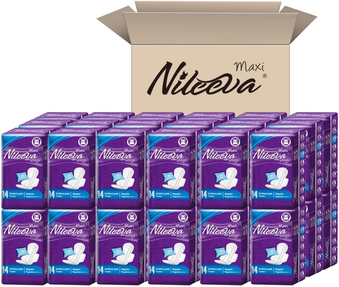 Nileeva Care Maxi pads with wings feature an ultra-soft top sheet for daily comfort.