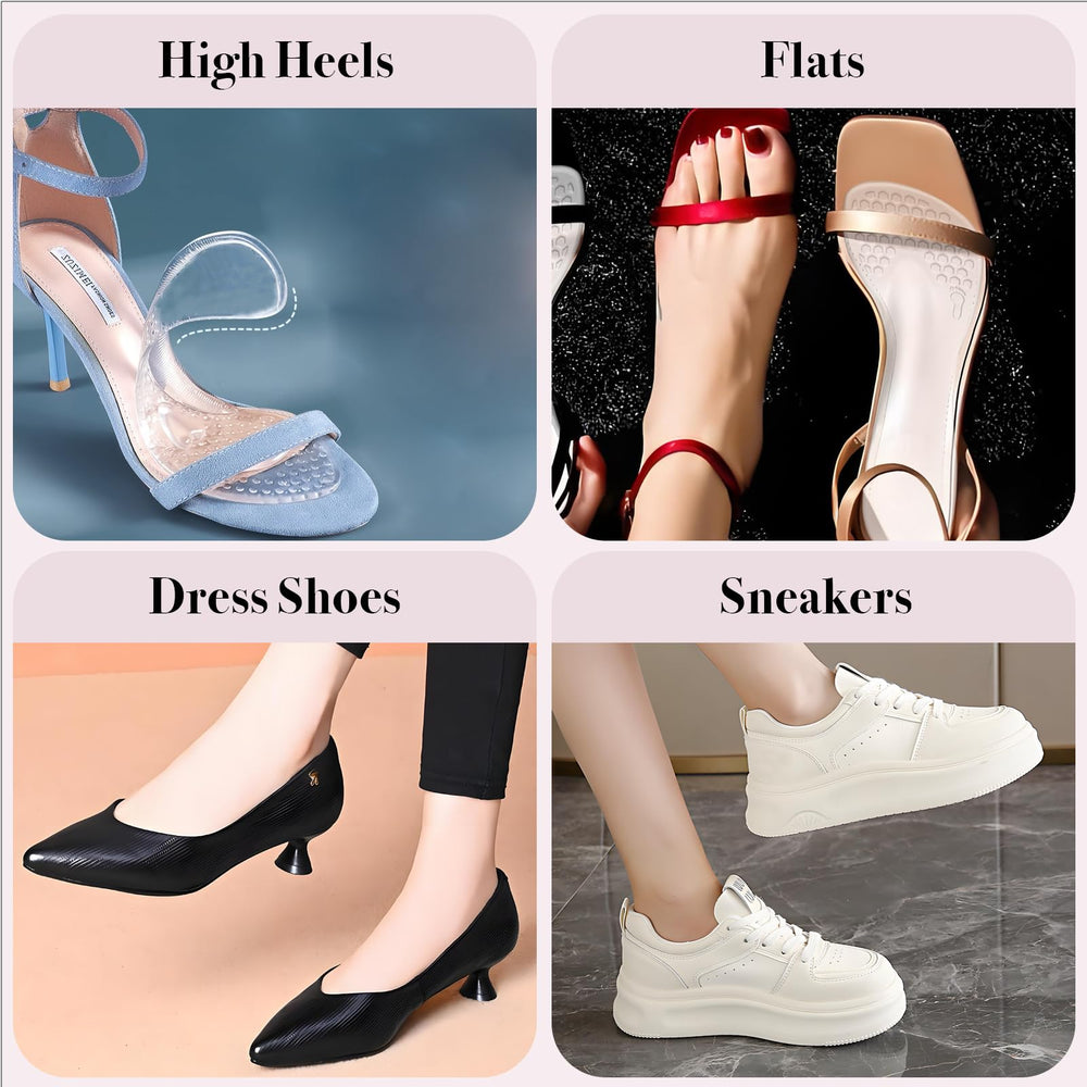 Niluks peel-and-stick insoles install quickly in pumps, flats, or sneakers.