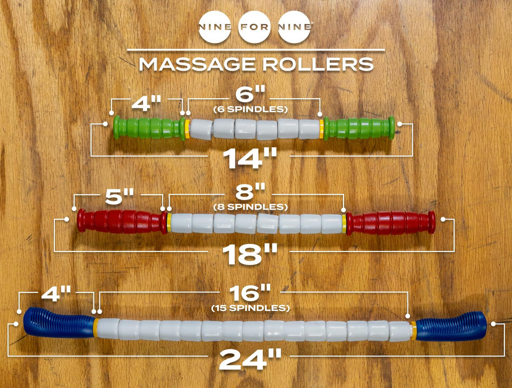 Nine for Nine massage stick 14in features smooth spindles for comfortable use