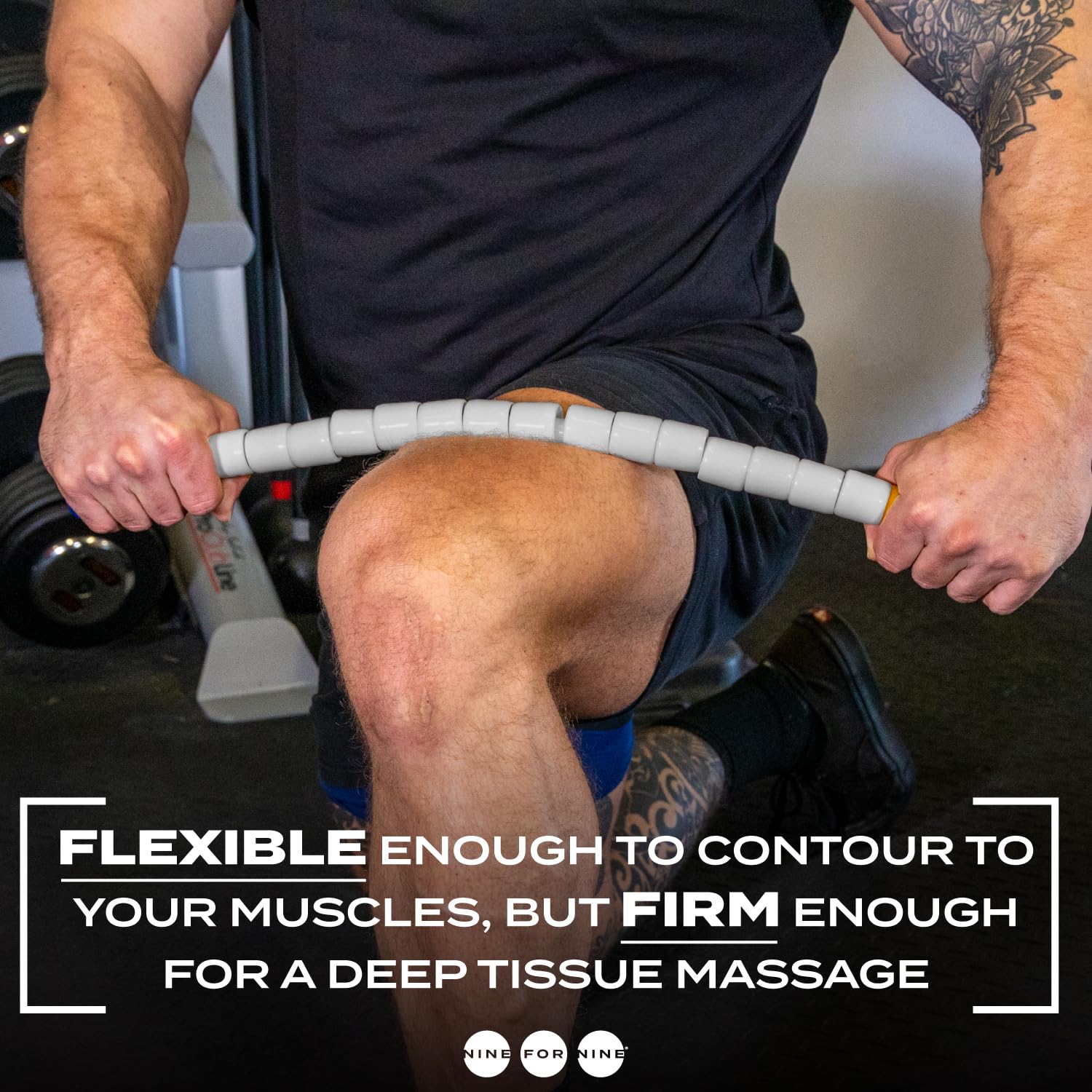 Nine for Nine 24-inch massage stick used for full-body knot release.