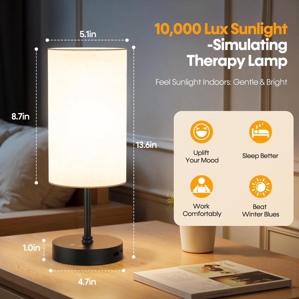 NIORSUN light therapy lamp remote control lets you adjust brightness from across the room.