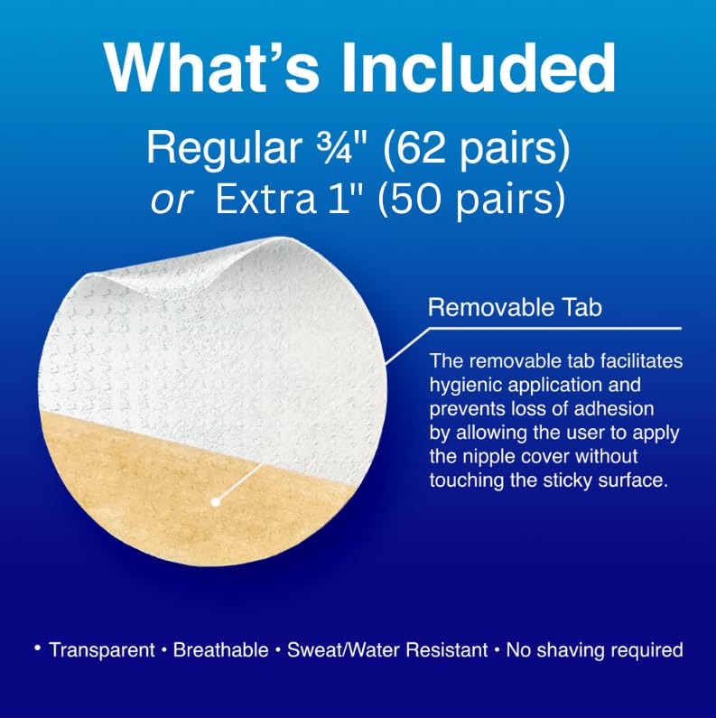 NipEaze two sizes designed for contact with the areola, not surrounding skin.