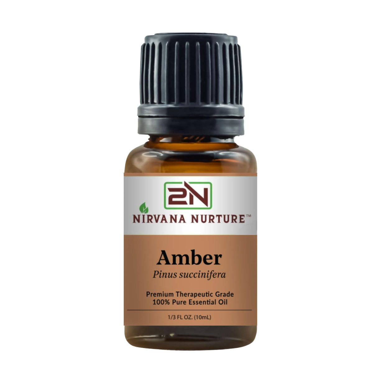 Nirvana Nurture Amber Oil bottle releasing warm aroma for relaxation