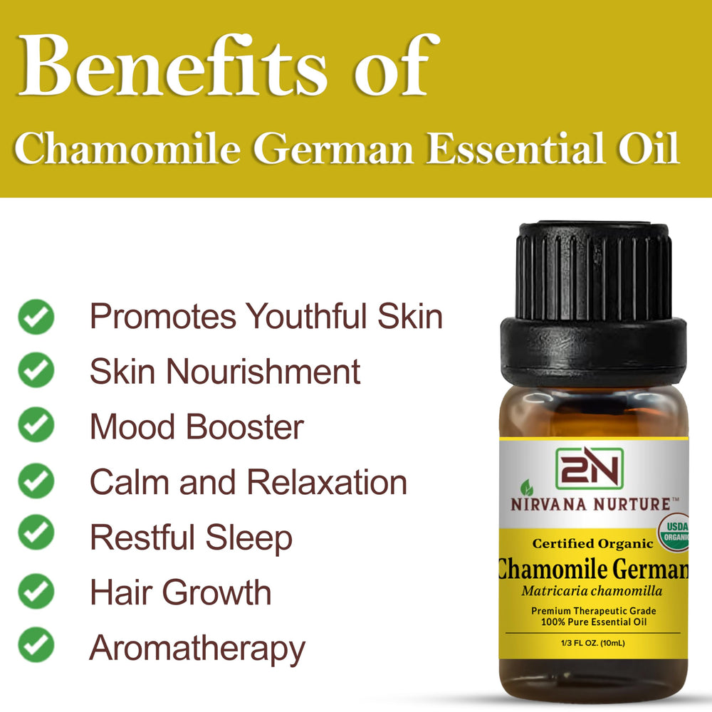 Nirvana Nurture Chamomile German essential oil added to bath for relaxation