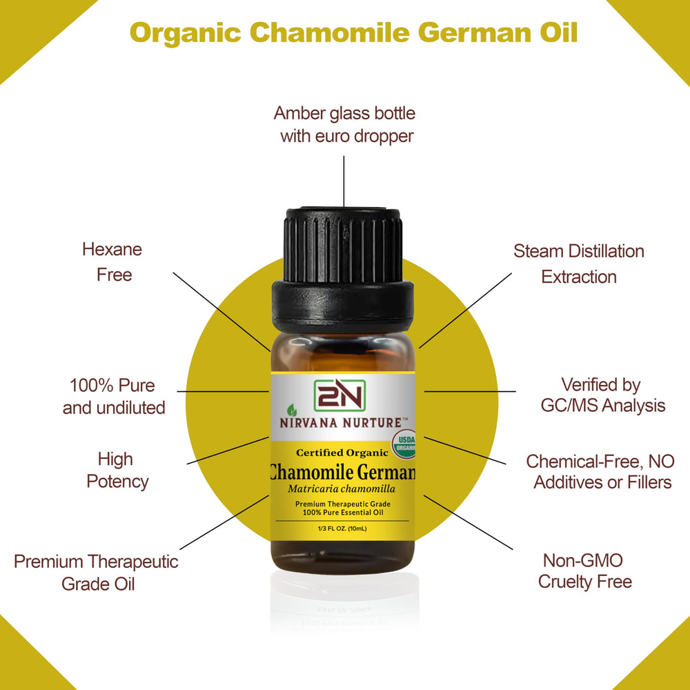 Nirvana Nurture Chamomile German essential oil in diffuser creating a tranquil space