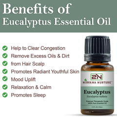 Nirvana Nurture Eucalyptus oil dropper ready for dilution and use.