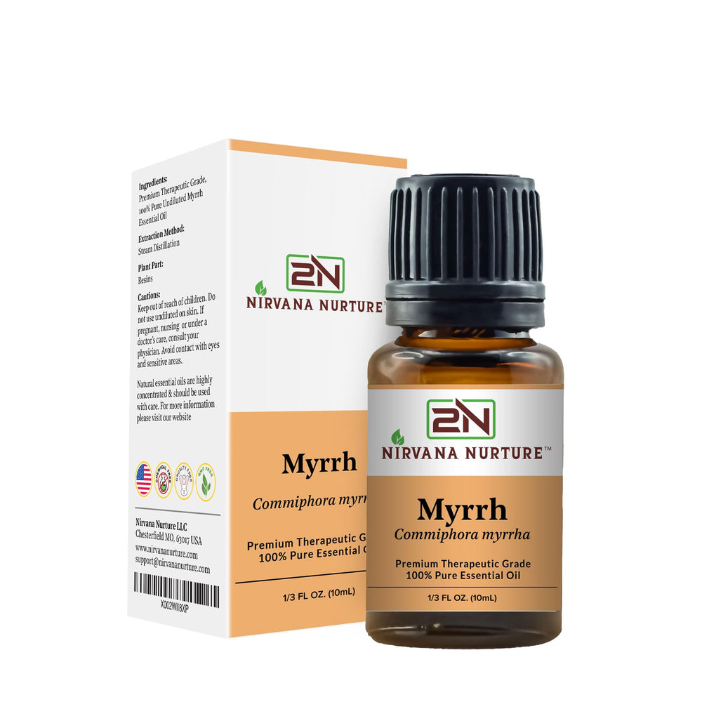 Nirvana Nurture Myrrh bath time image highlighting relaxing soak.