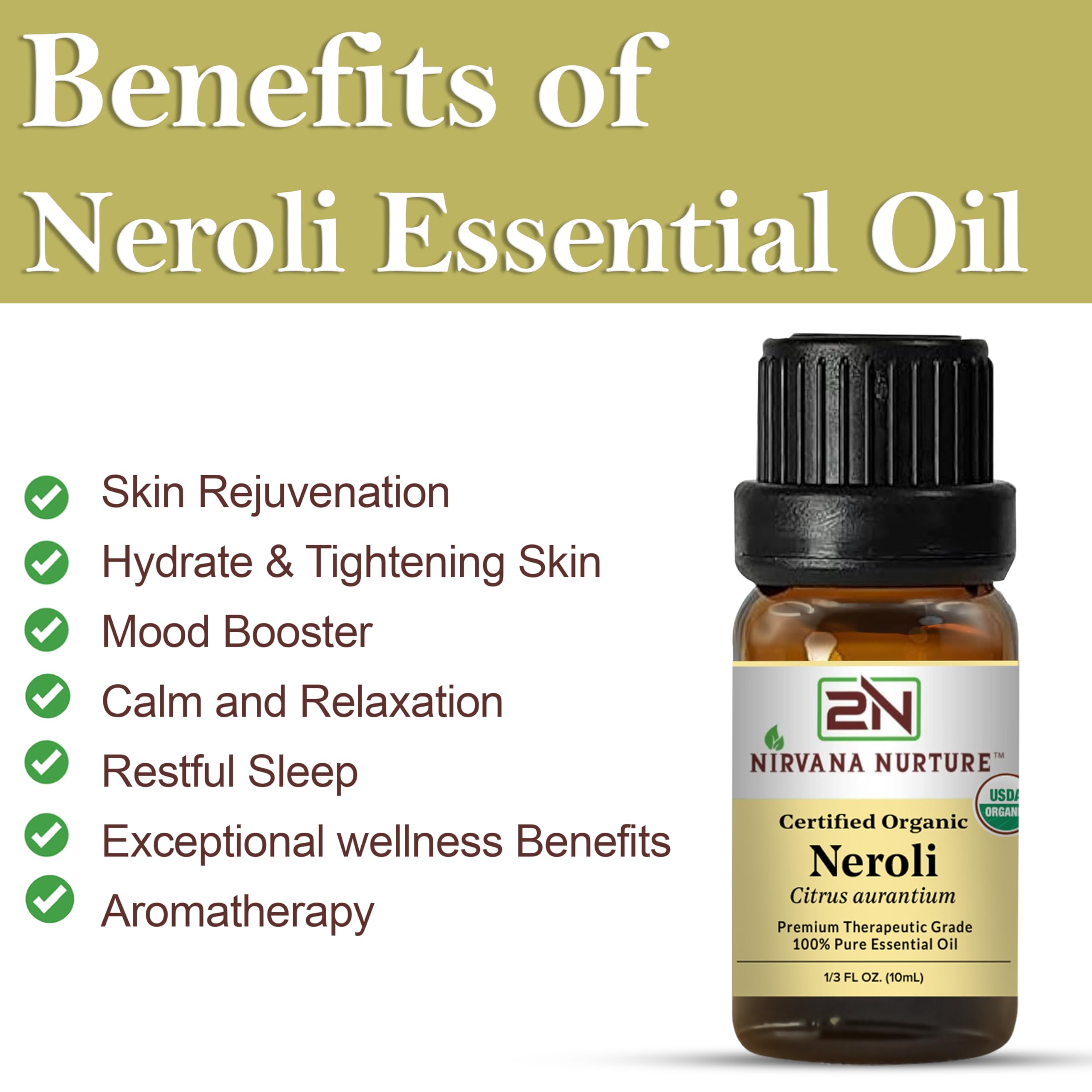 Nirvana Nurture Neroli Oil dropper ready for precise carrier oil dilution.