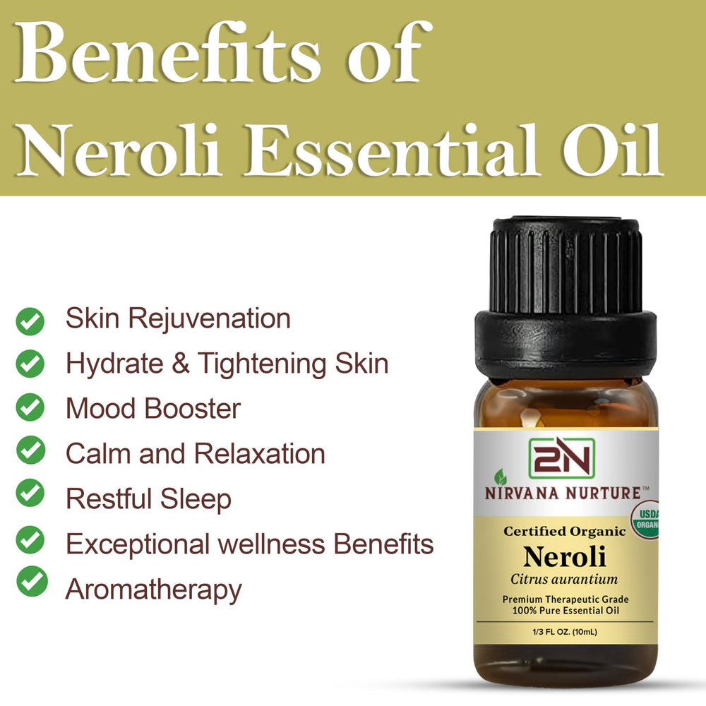 Nirvana Nurture Neroli Oil dropper ready for precise carrier oil dilution.