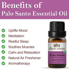 Nirvana Nurture Palo Santo wood distillate bottle highlights purity