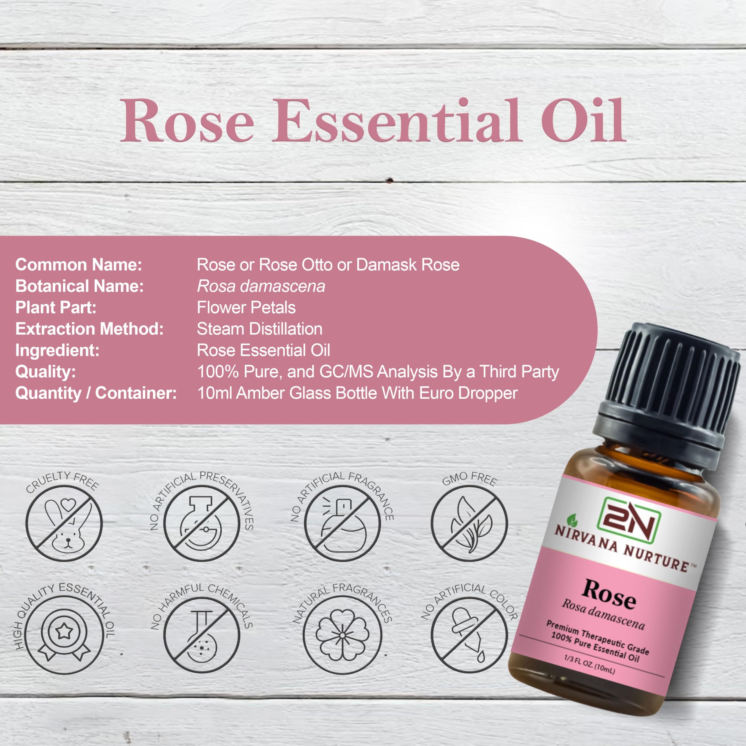 Nirvana Nurture Rose essential oil diffuser blend for calming, uplifting ambience