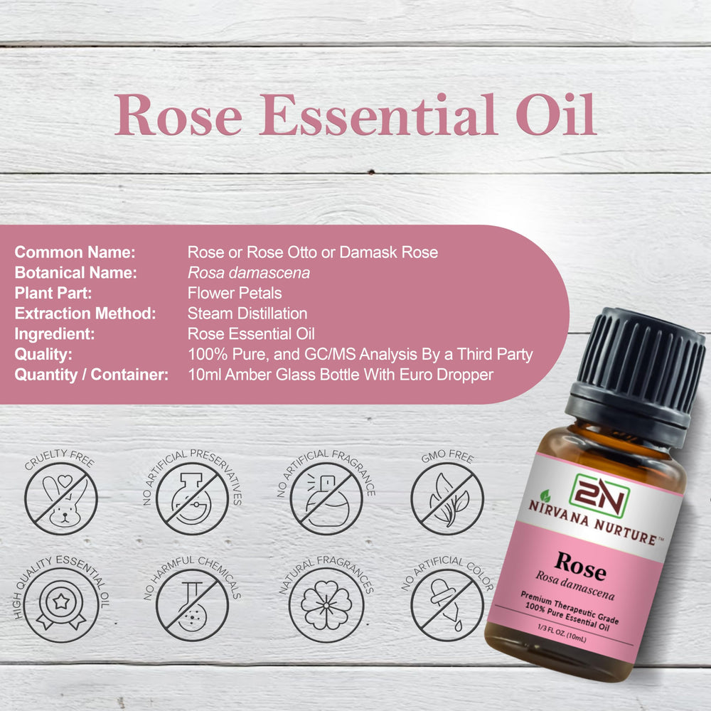 Nirvana Nurture Rose essential oil diffuser blend for calming, uplifting ambience