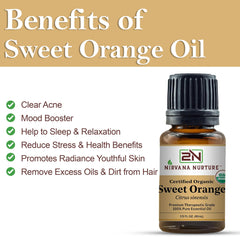 Nirvana Nurture Sweet Orange bottle cap, showcasing premium organic status.