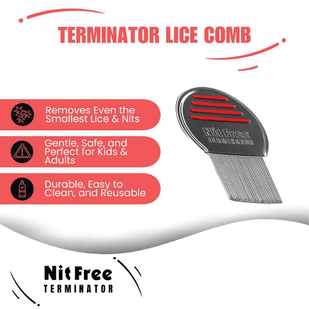 Nit Free Terminator comb features microscopically-rounded teeth for gentle use