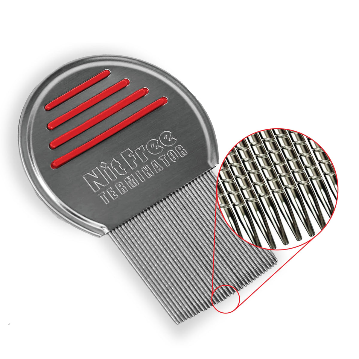 Nit Free Terminator comb targets lice eggs beneath hair for precise nit removal