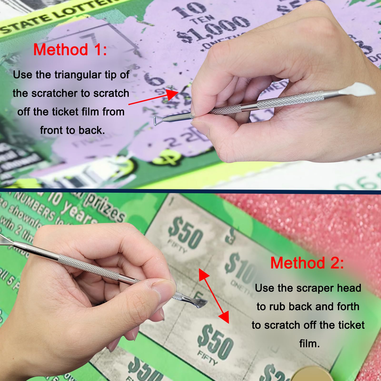 nitaru lottery ticket scratcher set includes two tools for versatile scratching