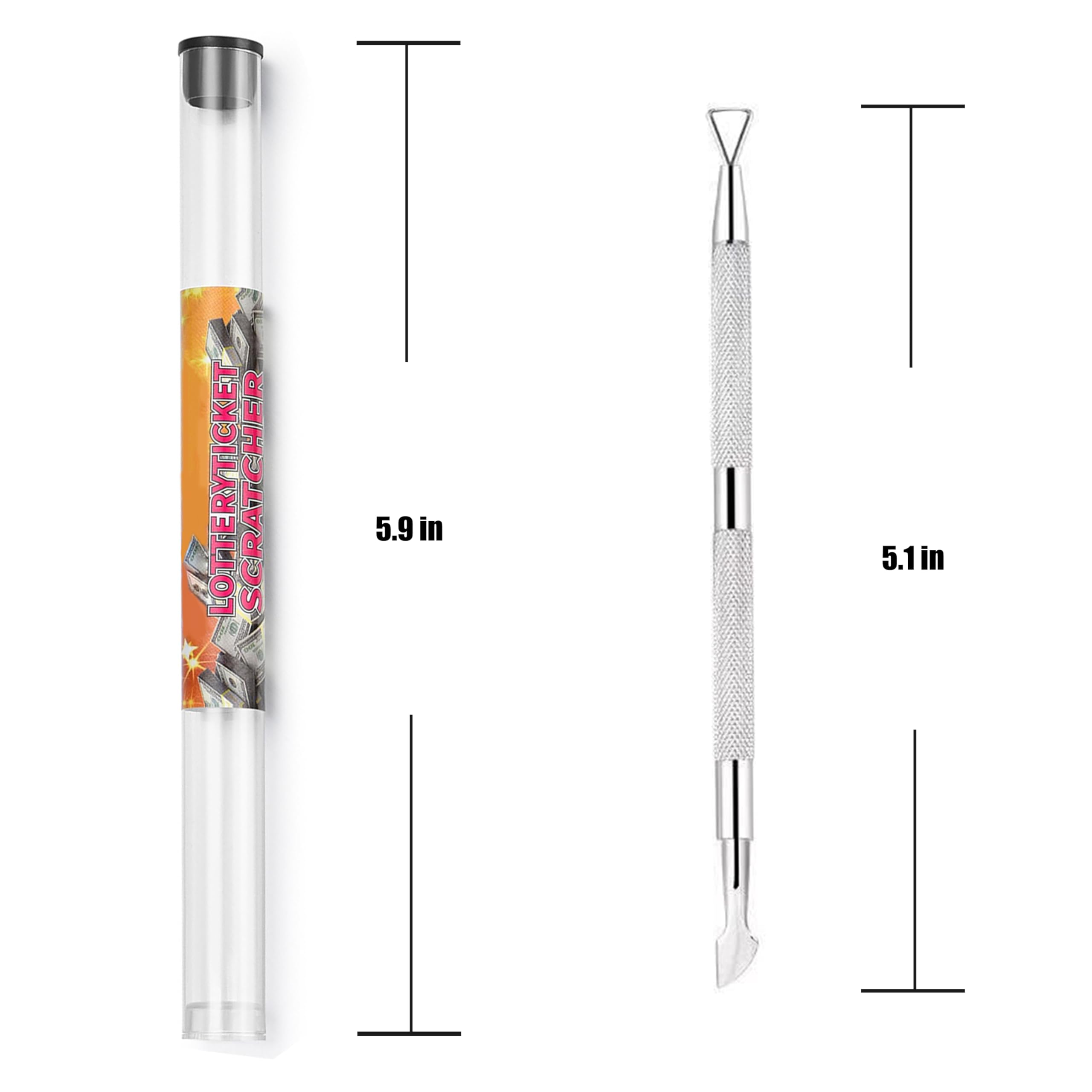 nitaru lottery ticket scratcher tool with integrated brush to clear residue