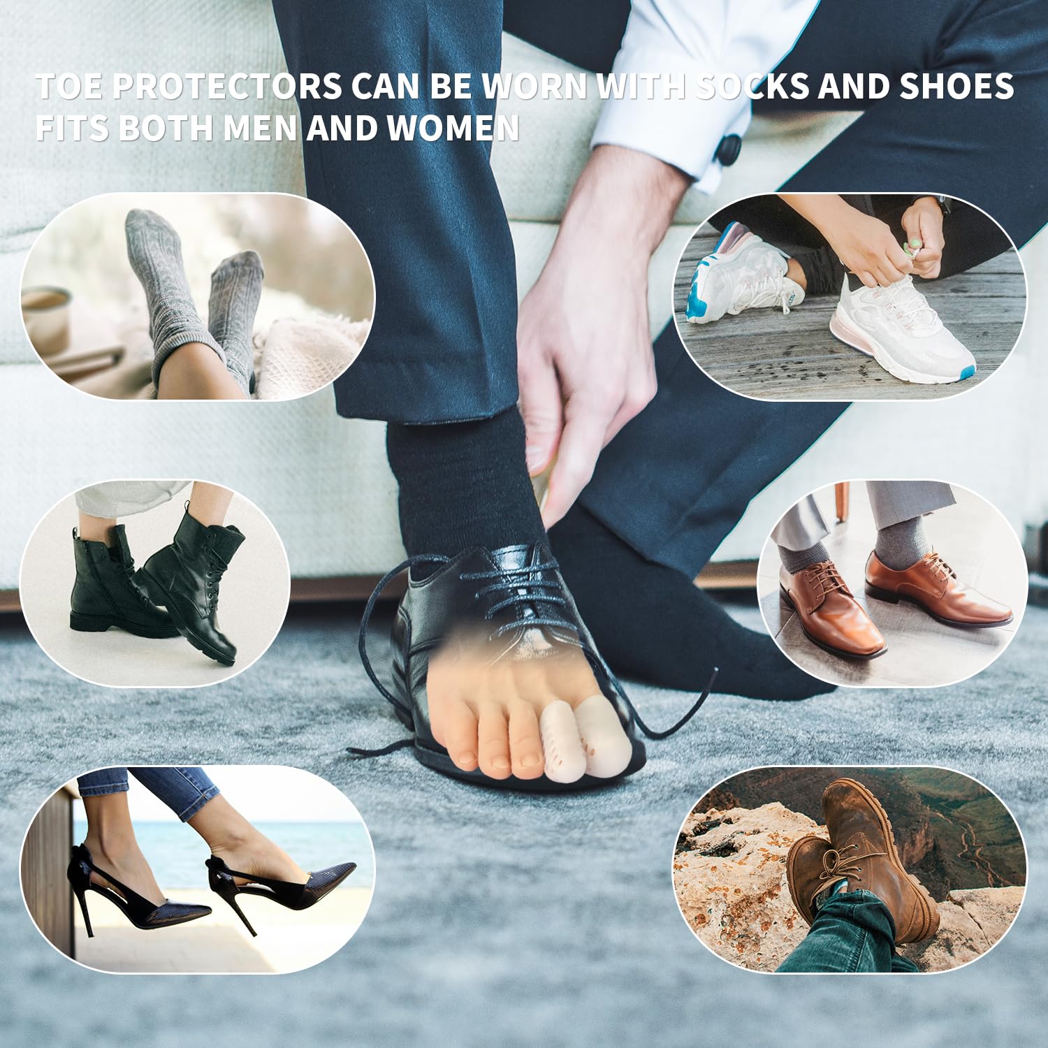 Niupiour coberturas de gel para dedo grande, protección suave