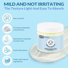 Niurontble Magnesium Lotion for Kids application close-up, relaxing before sleep with non-greasy formula.