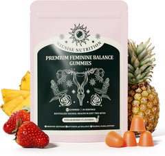 NIUSISE Feminine Balance Gummies pineapple bottle for daily wellness support