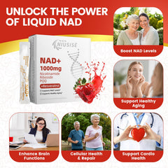 NIUSISE NAD+ NR close-up highlights premium nicotinamide riboside for energy