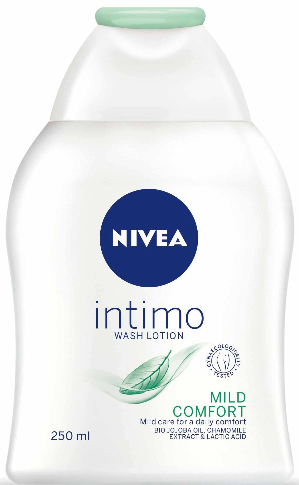 NIVEA Intimate Natural Daily Comfort cleanser bottle for gentle daily care and ease of use.